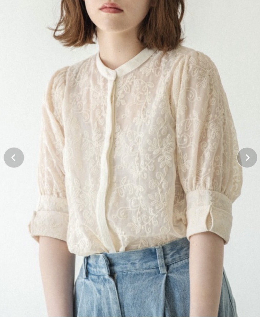 idem volume sleeve lace blouse