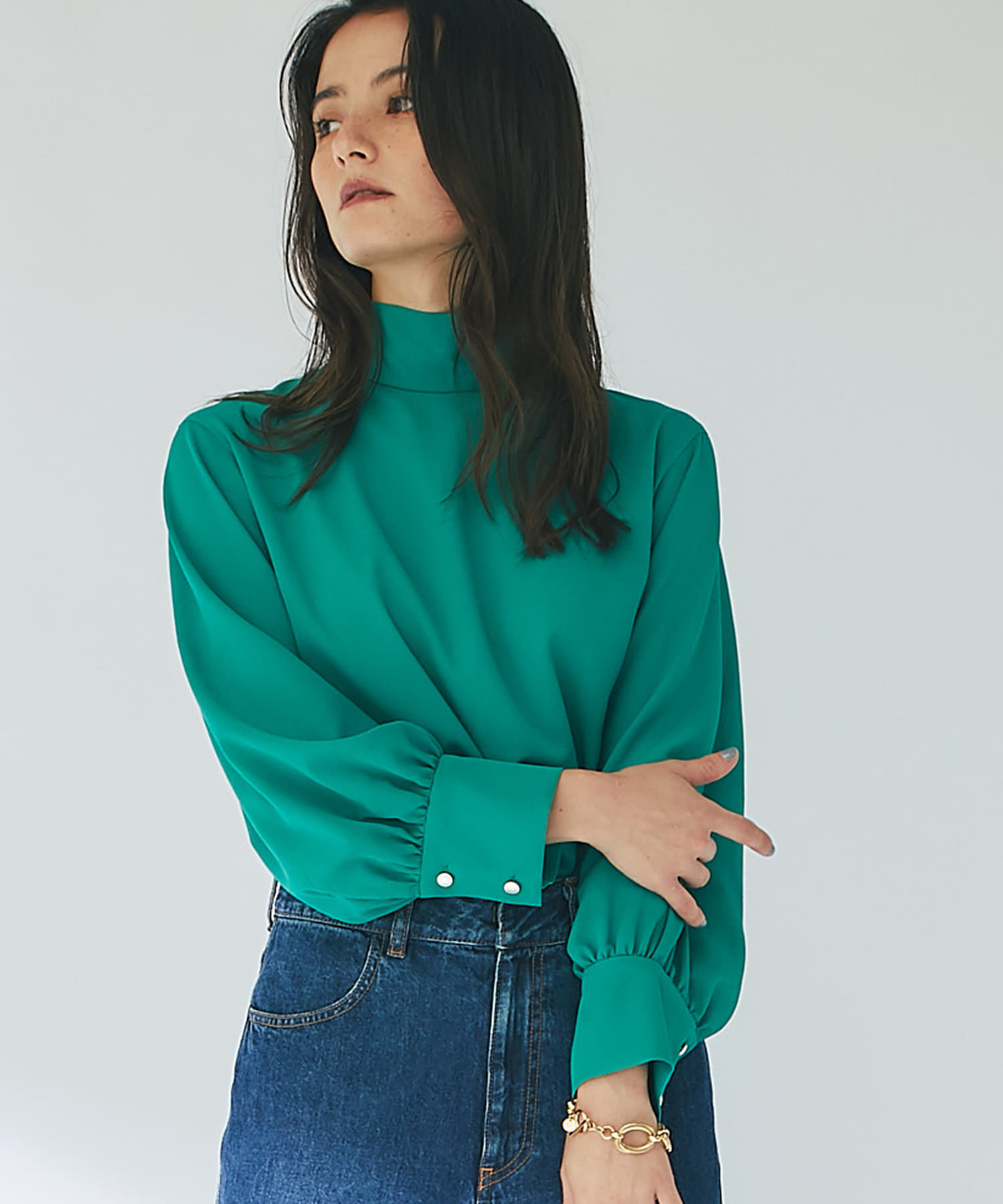 La boutique BonBon ドビーボウタイブラウス