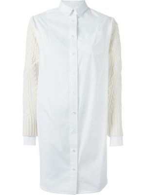 sacai ケーブルニットスリーブ シャツ