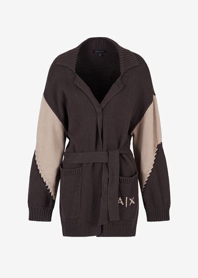 ARMANI EXCHANGE バイカラー　ニットガウンカーディガン