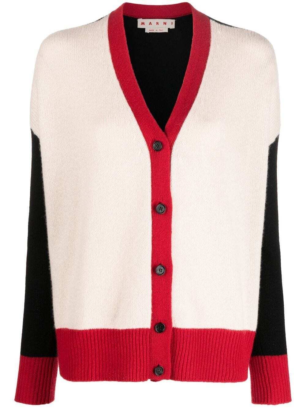 MARNI カラーブロック カシミアカーディガン