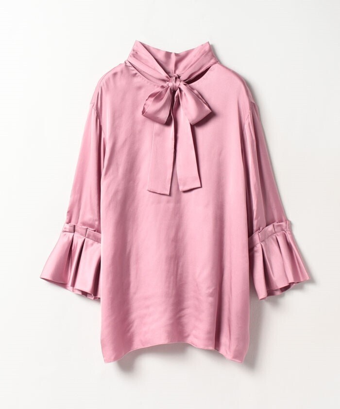 LANVIN COLLECTION フレアスリーボウタイブブラウス