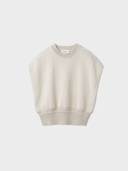 MIESROHE washable構築ダブルフェイスニットトップス