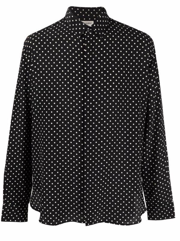 SAINT LAURENT polka dot silk shirt