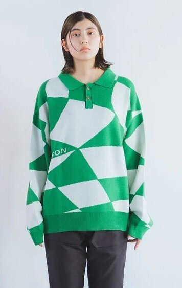 LUFON DISTORTED CHECKER FLAG DRIVERS KNIT