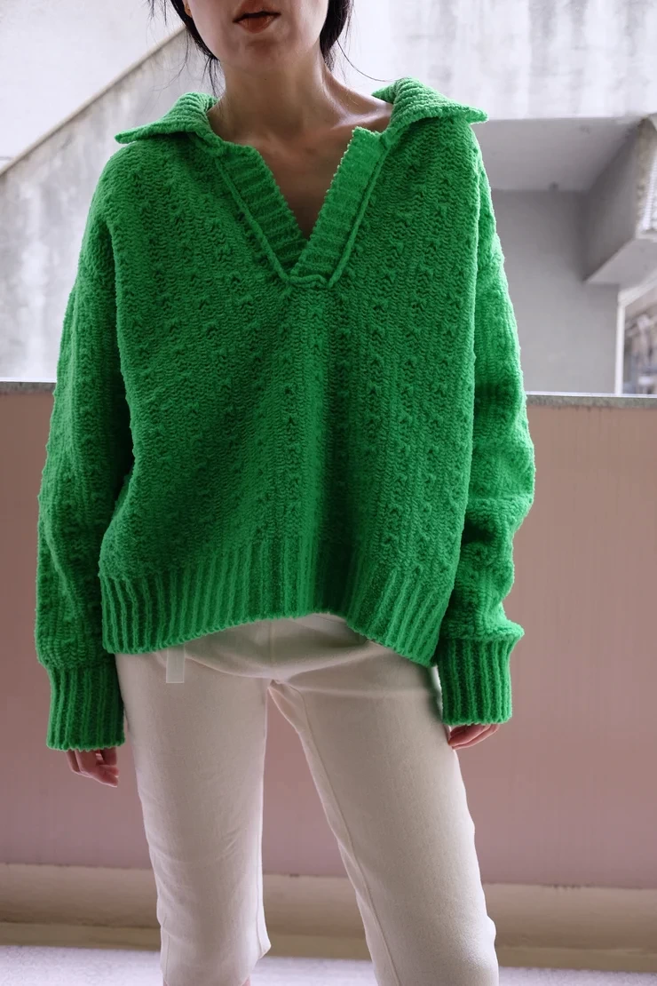 babaco chenille yarn polo