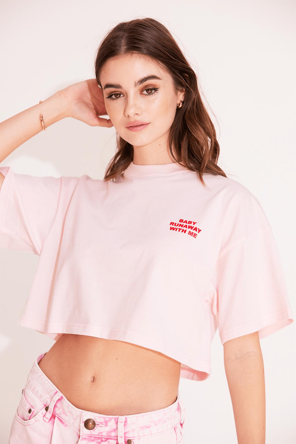 ALEXIA STAM Front Message Tee Pink