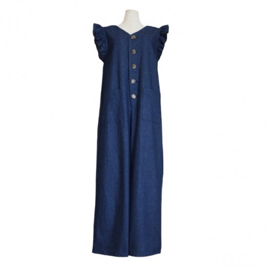 BayBee shoulder frill allinone(indigo)
