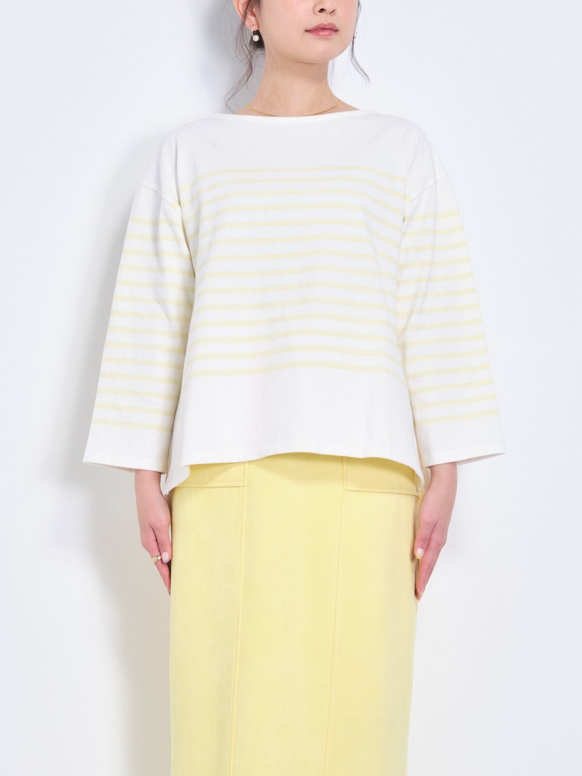COHINA パネルボーダーゆるTシャツ