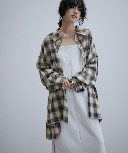 ADAM ET ROPÉ FEMME 【PROVOKE】BIG FLANNEL SHIRT