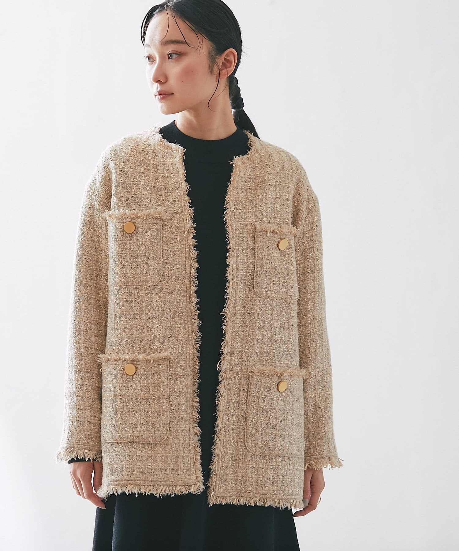 La boutique BonBon ファンシーツイードジャケット