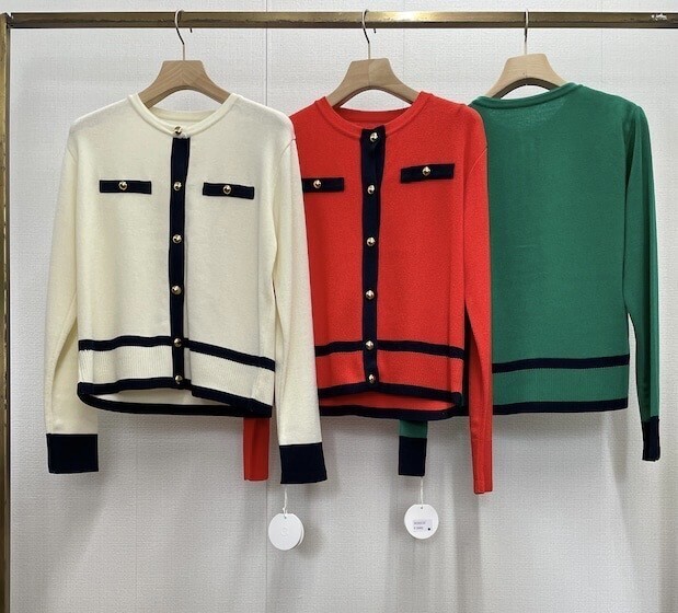 anni plus 配色ラインニットカーデ