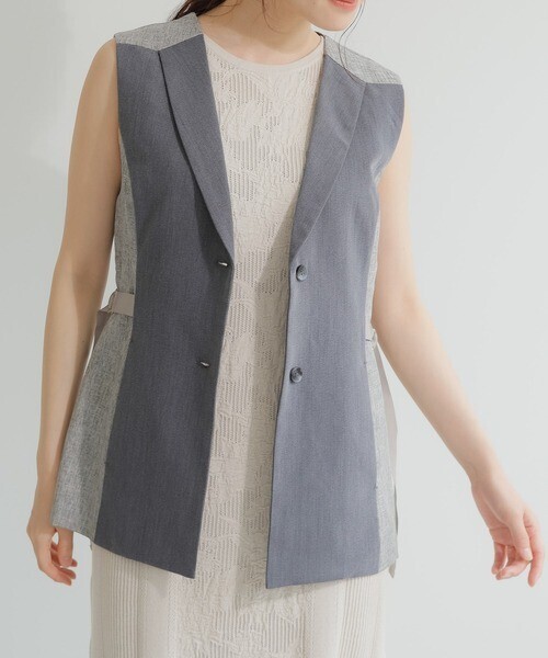 LADYMADE バイカラードッキングベスト