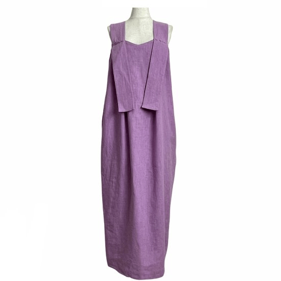 BayBee wide shoulder linen dress(lilac)