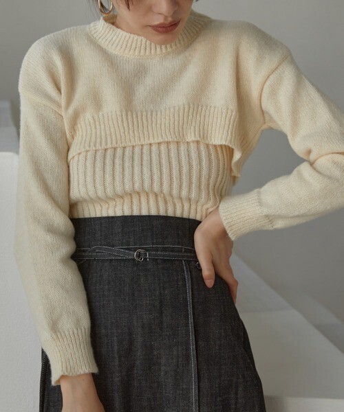 ACYM Cropped twin ニット
