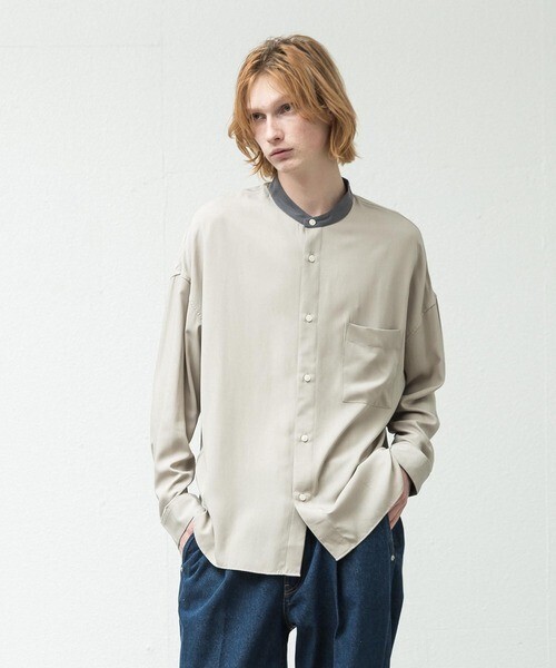 SLICK T/Rツイルクレリックバンドカラードロップショルダーシャツ