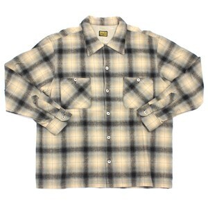 TENDERLOIN 08AW T-WOOL チェック柄長袖シャツ【ベージュ黒灰】