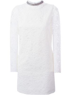 SAINT LAURENT PARIS Floral Lace Tube Dress