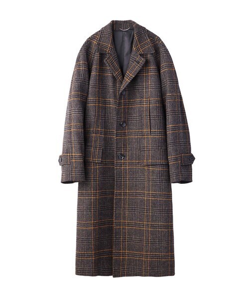 JOHN LAWRENCE SULLIVAN CHECKED TWEED OVERSIZED COAT