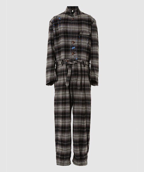 KHOKI Ripped silk flannel jumpsuits