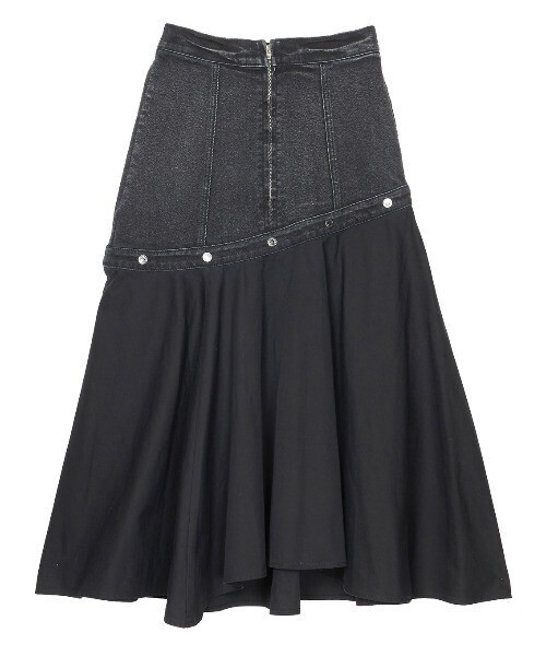 Ameri VINTAGE FLOWING LINE DENIM SKIRT
