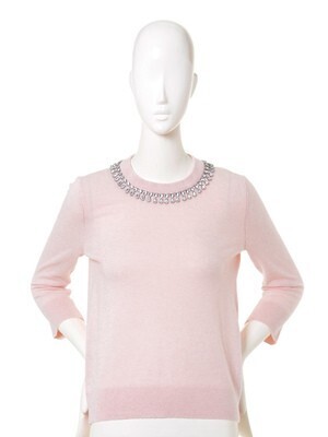 kate spade new york BLAZE A TRAIL EMBELLISHED NECKLACE SWEATER
