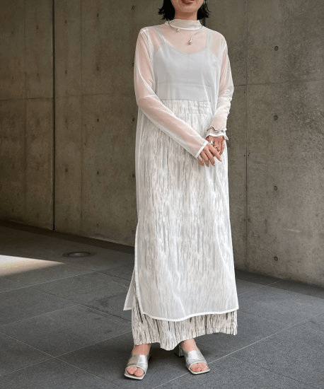 &g’aime Sheer piping dress