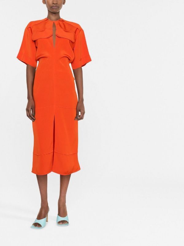 Victoria Beckham Arancione カットアウト ドレス
