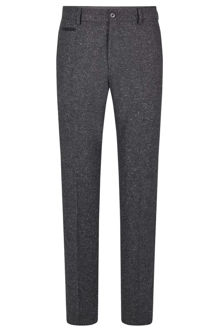 HUGO BOSS マイクロパターン パンツ ウールブレンド シルク入り