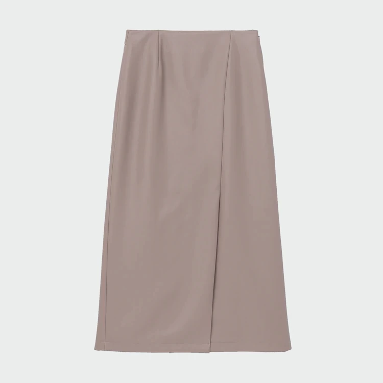 PLST フェイクレザーナロースリットスカート