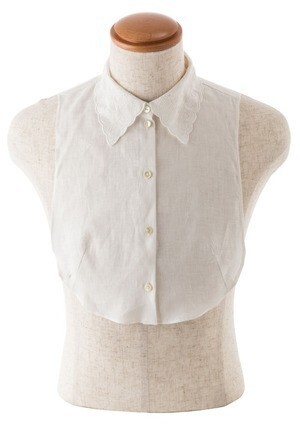LA COLLETÉ スワトウ調刺繍身頃付き襟(ホワイト)