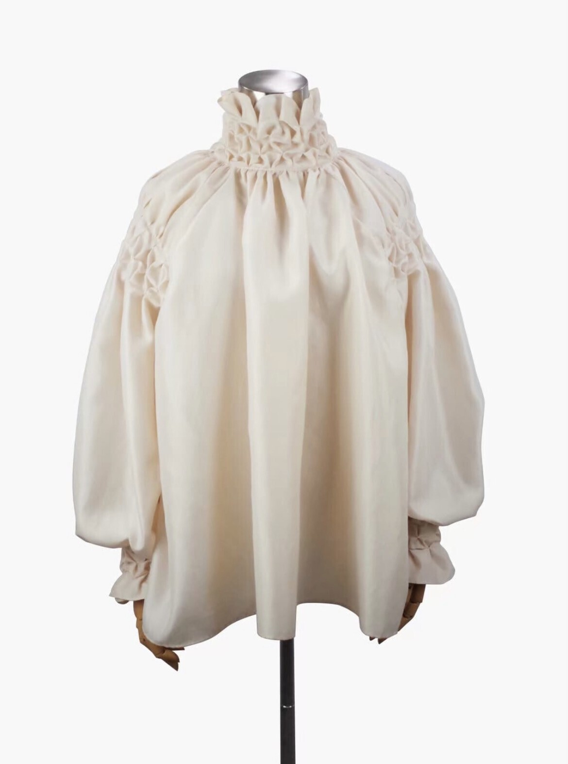 Create Clair Shiny taffeta high-neck blouse