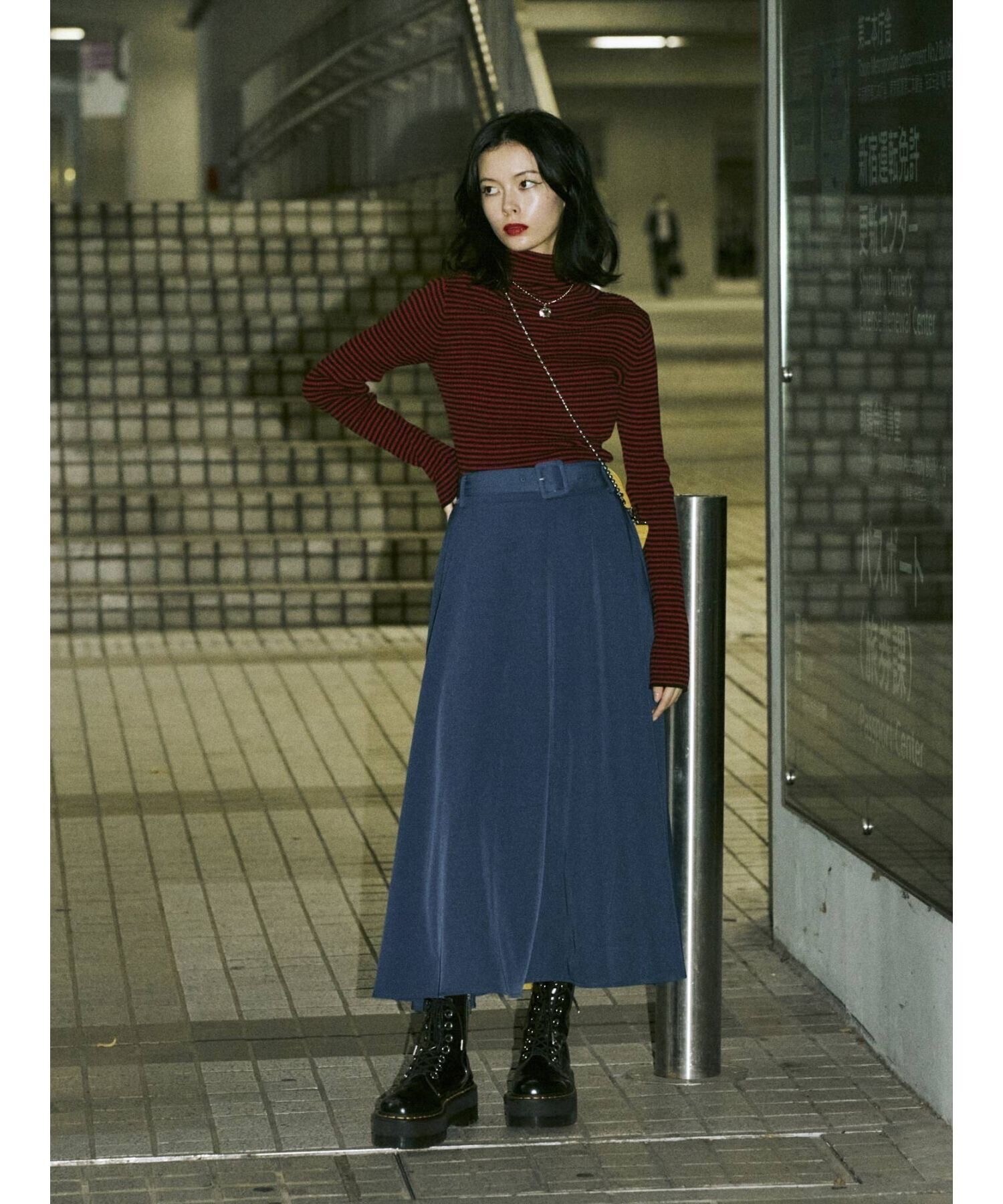 jouetie バックZIPバイカラースカート