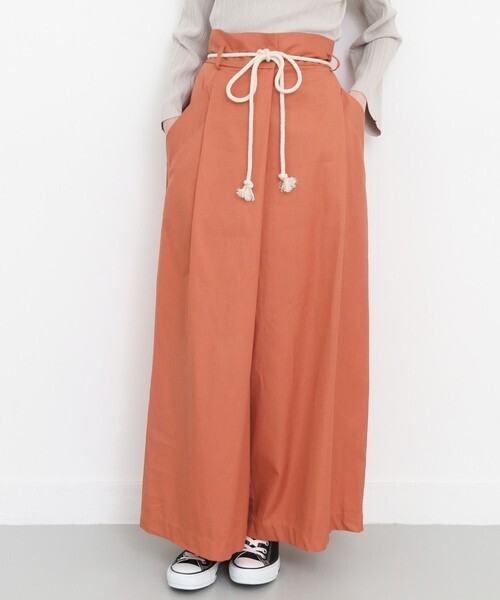 KBF ロープベルト付きラップワイドパンツ