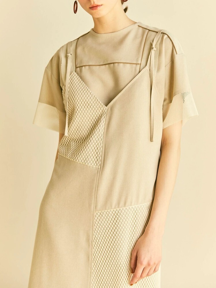 LADYMADE ラッセルレースブロッキングブラウス
