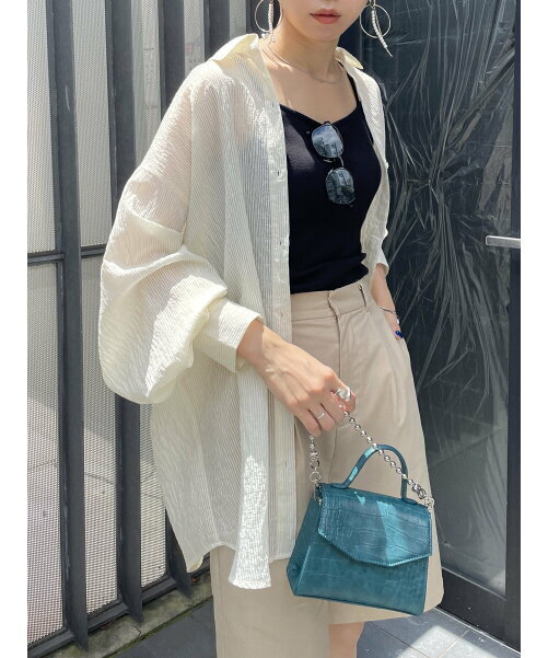 Thevon. シアーストライプビッグシャツ