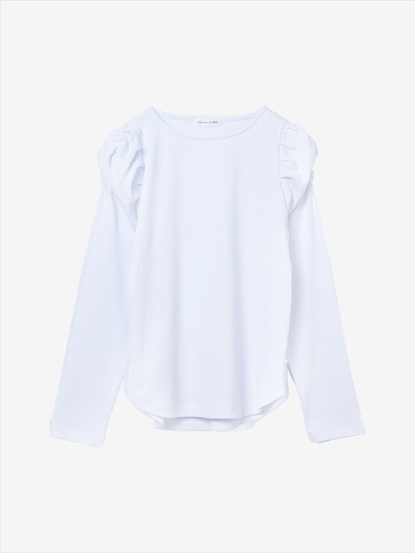 maison de Dolce. パワーショルダーリブカットソー【white】