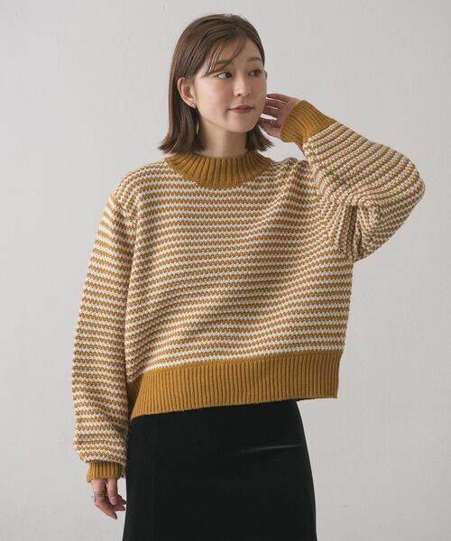 RETRO GIRL 袖ボリューム柄ニット