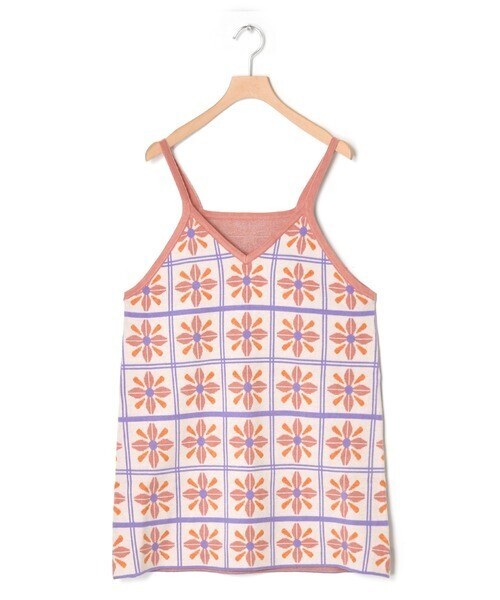 Alley by w closet 【2WAY】【Alley】格子花柄ニットキャミワンピース