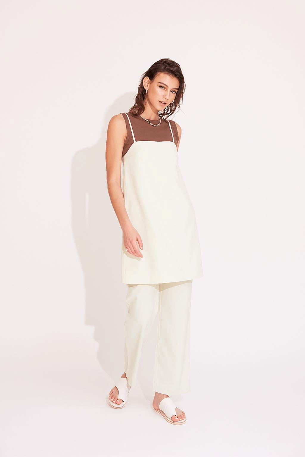 ALEXIA STAM Layered Romper Ivory