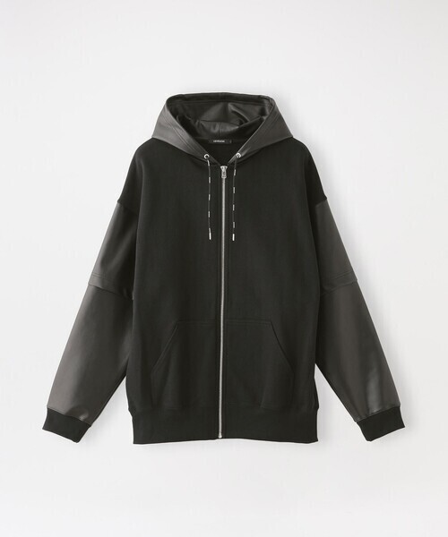 LOVELESS シンセティックレザーコンビ ジップパーカー