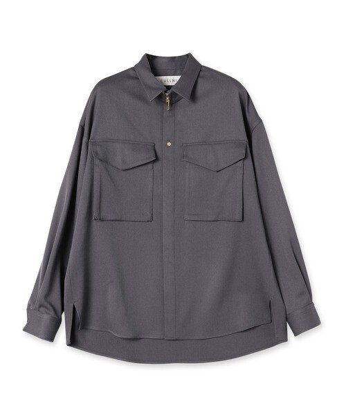 CULLNI Zip Chin Tab Wool Chino Military Shirts