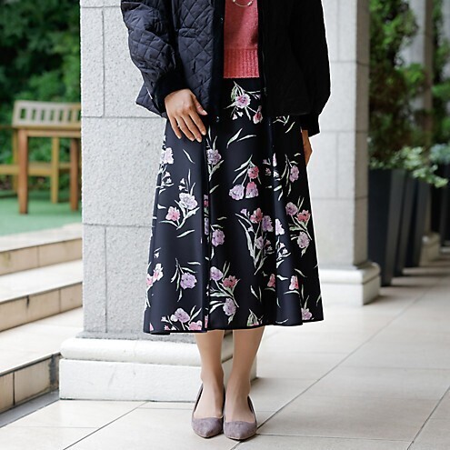 TO BE CHIC フラワープリント スカート