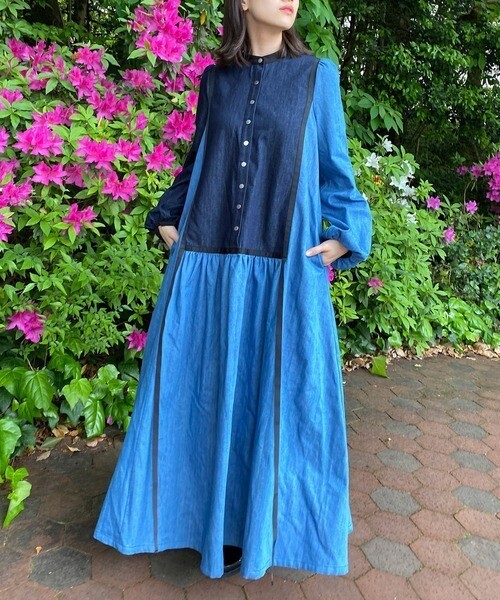avie 9.3ozデニムマキシドレス
