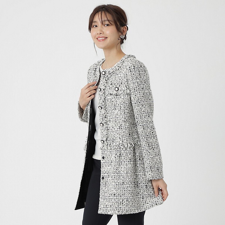 TO BE CHIC ミックスヤーンファンシー ロングジャケット