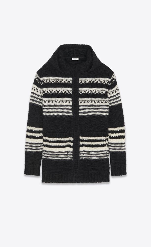 SAINT LAURENT バジャカーディガン（ストライプモヘア）
