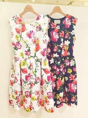 Chesty Tuck Gather Flower Onepiece