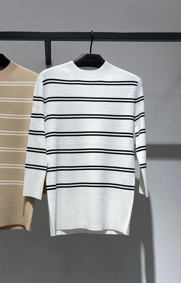 Theory COMPACT CREPE STRIPE RIB PO
