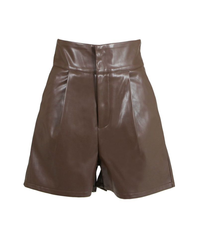 JULIA BOUTIQUE ハイウエストフェイクレザーショートパンツ