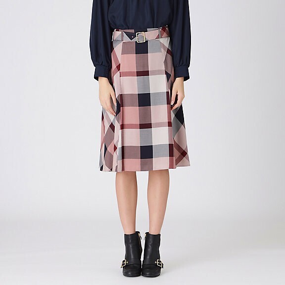 BLUE LABEL CRESTBRIDGE クレストブリッジチェックエアリーツイルスカート